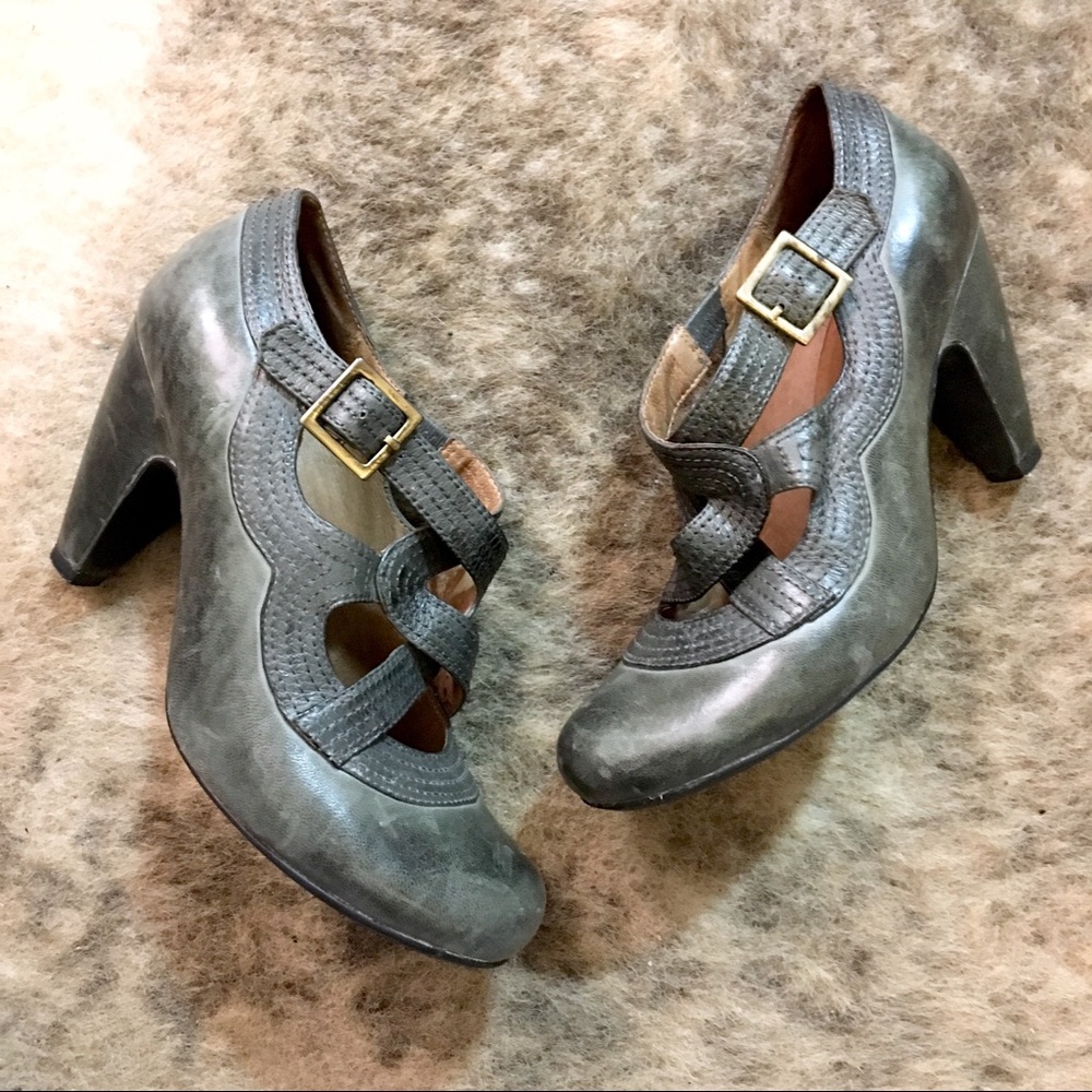 Miz Mooz Soho Grey Leather Heels